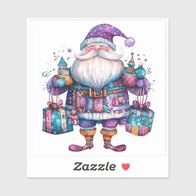 Joyful Violet Santa Celebrates Christmas (Sheet)