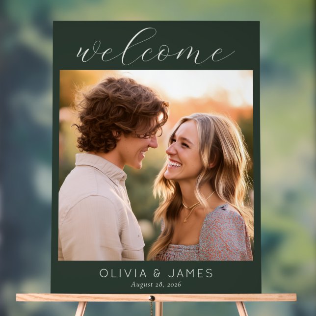 Joyful Warm Green Photo Acrylic Sign (Neutral)