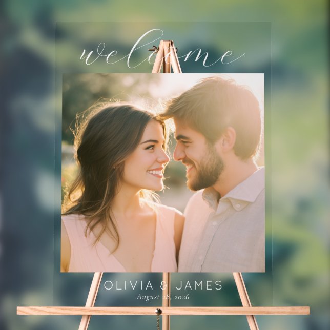 Joyful Warm Romantic Photo Acrylic Sign (Neutral)