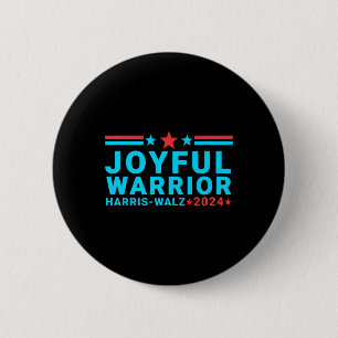Joyful Warrior Kamala Harris Tim Walz Waltz 2024  6 Cm Round Badge