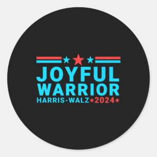 Joyful Warrior Kamala Harris Tim Walz Waltz 2024  Classic Round Sticker