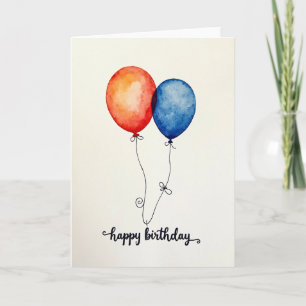 Joyful Watercolor Balloon Card