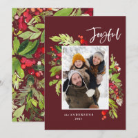 Joyful watercolor botanical 1 photo Christmas