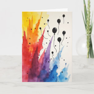 Joyful Watercolor Burst Card