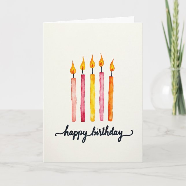 Joyful Watercolor Candle Card (Front)