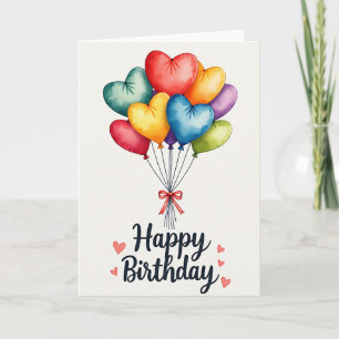 Joyful Watercolor Hearts Card