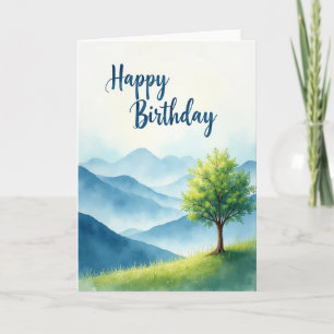 Joyful Watercolor Mountain Card