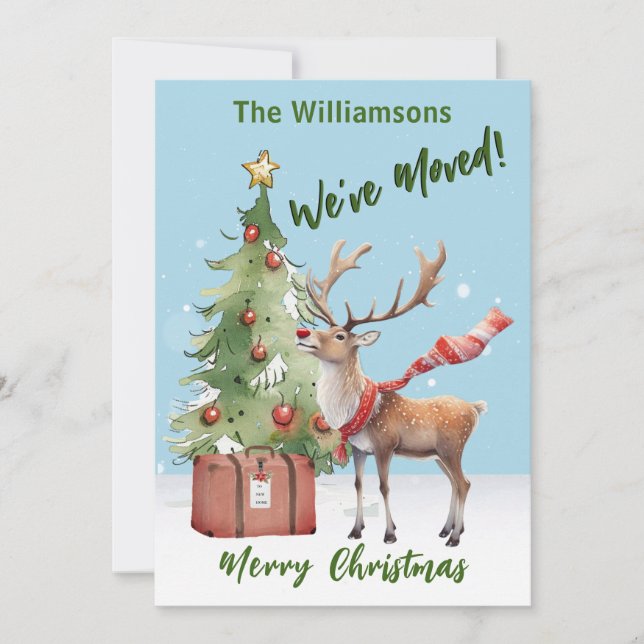 Joyful We've Moved Christmas Tree Announcement (Front)