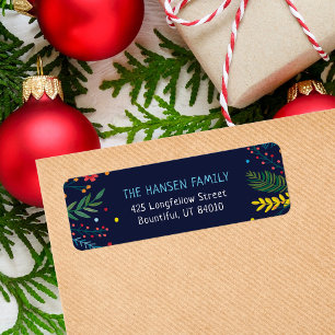 Joyful Whimsy Holiday Return Address Labels