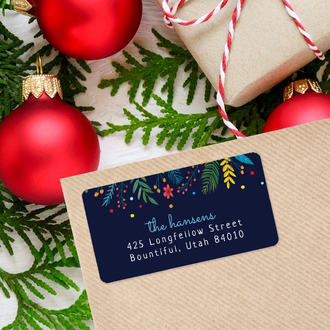 Joyful Whimsy Holiday Return Address Labels (Creator Uploaded)