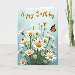 Joyful White Blossom Birthday Card