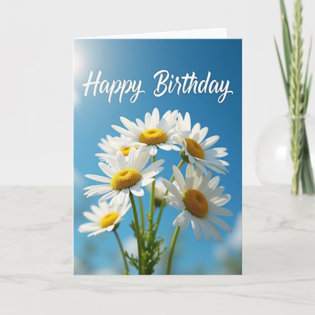 Joyful White Blossom Card (Front)