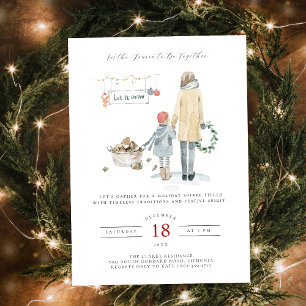 Joyful Winter Nostalgic Christmas Party Invitation
