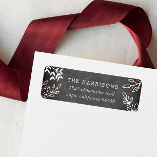 Joyful Wish   Chalkboard Holiday Return Address Label