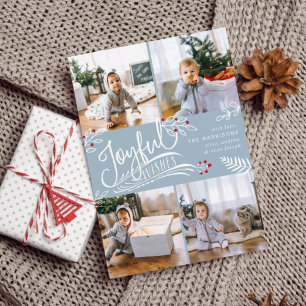 Joyful Wish   Christmas Photo Collage Card