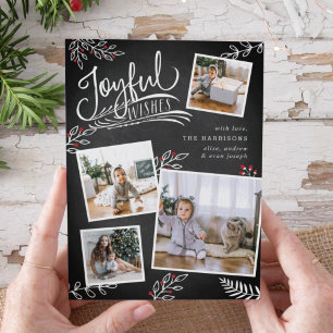 Joyful Wish   Christmas Photo Collage Card