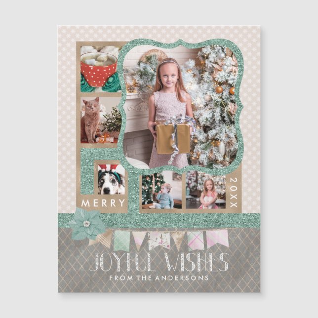 Joyful Wishes Christmas 6 Custom Photo Collage (Front)