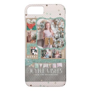 Joyful Wishes Christmas 6 Custom Photo Collage iPhone 8/7 Case