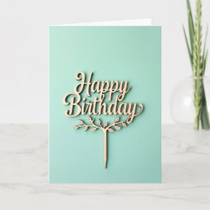 Joyful Wood Script Birthday Card