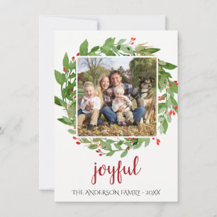 Joyful Wreath Berries Photo Christmas Holiday