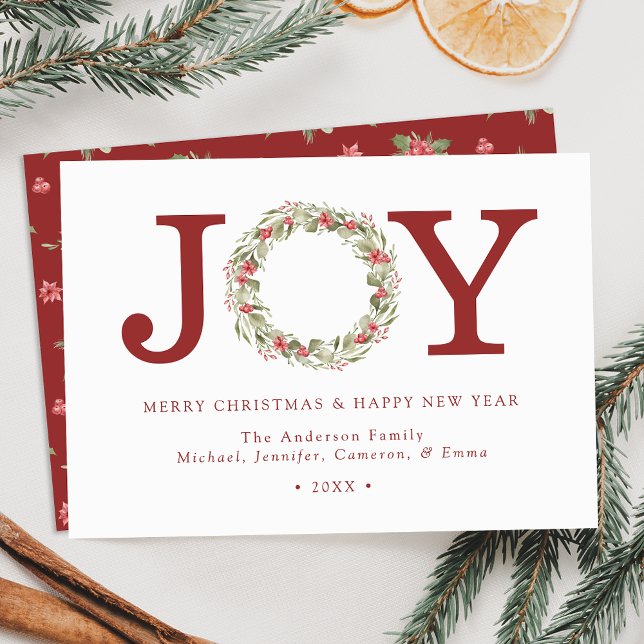 Joyful Wreath Non-Photo Holiday Card (Creator Uploaded)