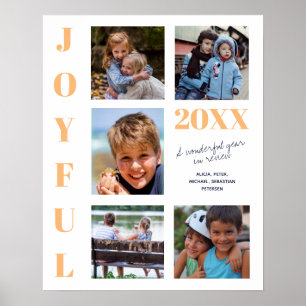 JOYFUL Year in Review 5 Photo Collage Family Poster