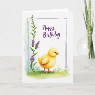 Joyful Yellow Bird Birthday Card