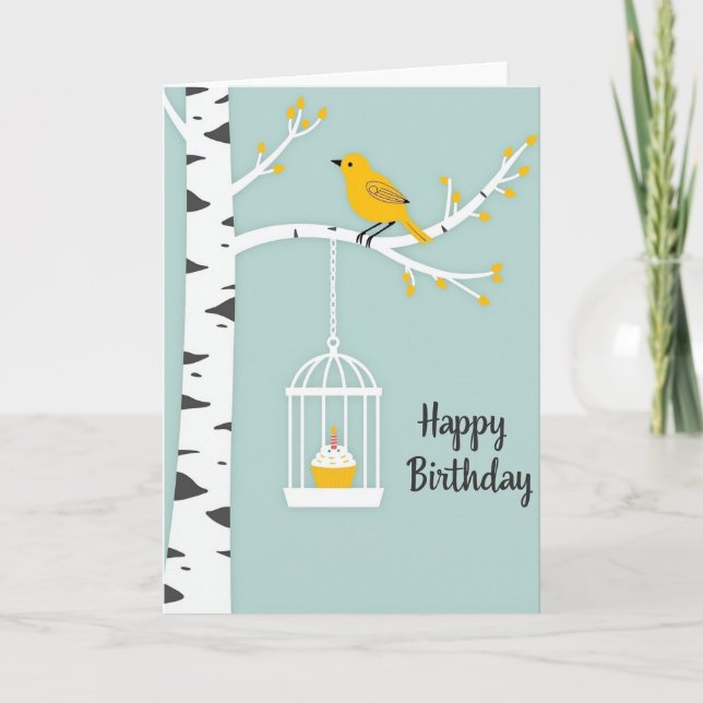 Joyful Yellow Bird Card (Front)
