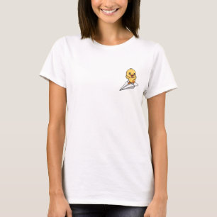 Joyful Yellow Duckling Surfing on a Paper Aeroplan T-Shirt