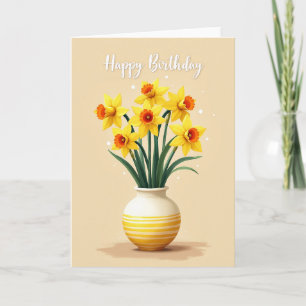 Joyful Yellow Floral Birthday Card