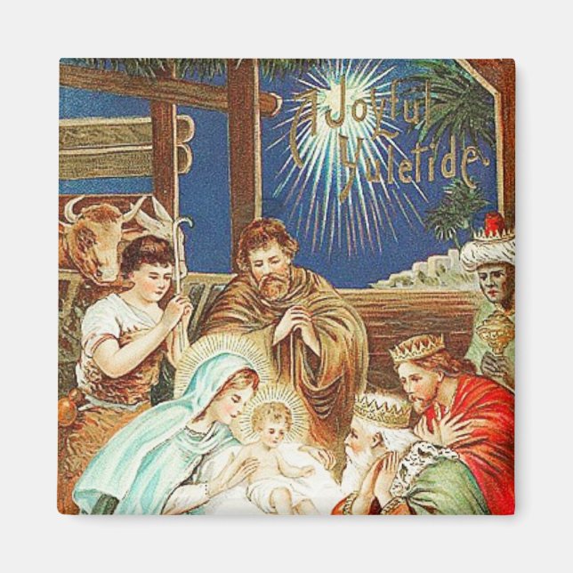 Joyful Yuletide Vintage Magnet (Front)