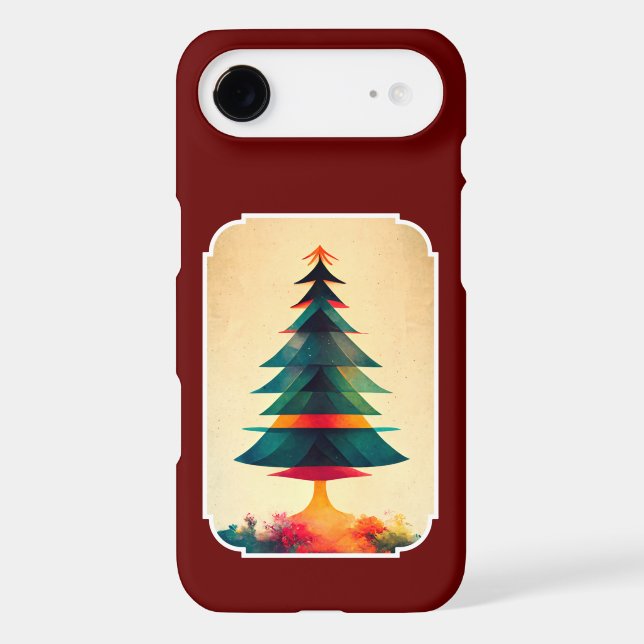 Joyfull Christmas Tree Geometric Artsy Design Case-Mate iPhone Case (Back)