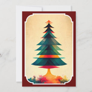 Joyfull Christmas Tree Geometric Artsy Design Invitation