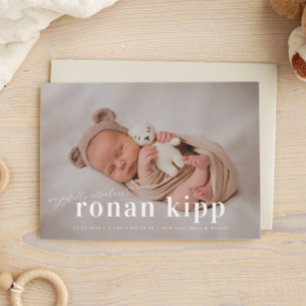 Joyfully Introduce Bold Name Birth Announcement