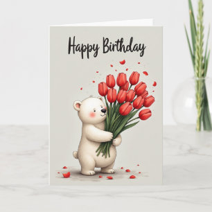 Joyous Birthday Fluffy Cub Card