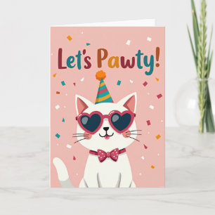 Joyous Birthday Whimsical Cat Card