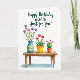 Joyous Botanical Birthday Card