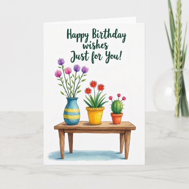 Joyous Botanical Birthday Card (Front)