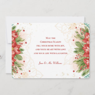 Joyous Christmas Floral  Holiday Card