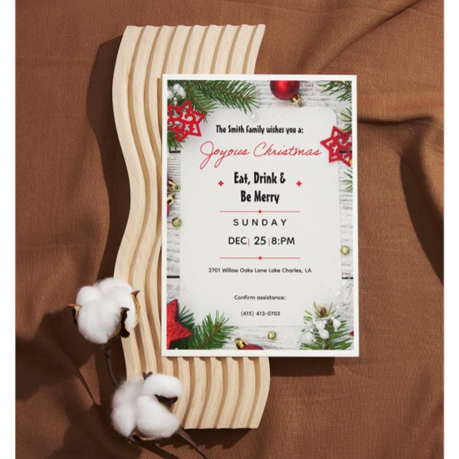 Joyous Christmas Minimalist Invitation | Modern  (Creator Uploaded)
