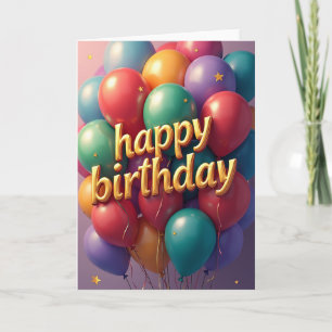 Joyous Colourful Spheres Birthday Card
