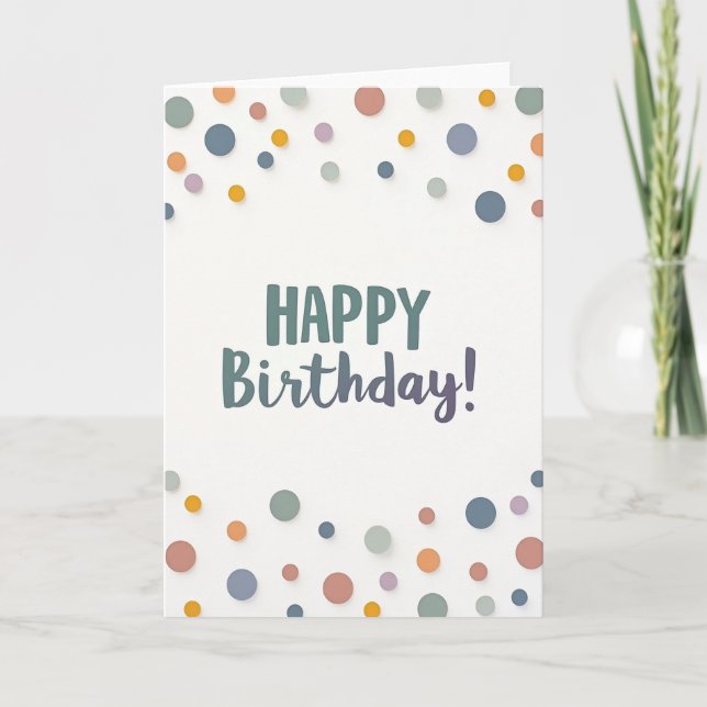 Joyous Confetti Birthday Card (Front)