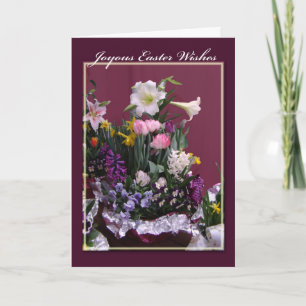 Joyous Easter Greeting Card - Floral Bouquet