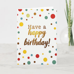 Joyous Gold Birthday Card