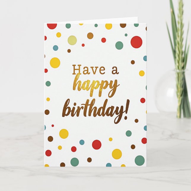 Joyous Gold Birthday Card (Front)