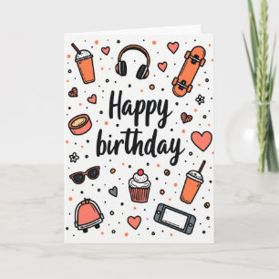 Joyous Graphic Birthday Card