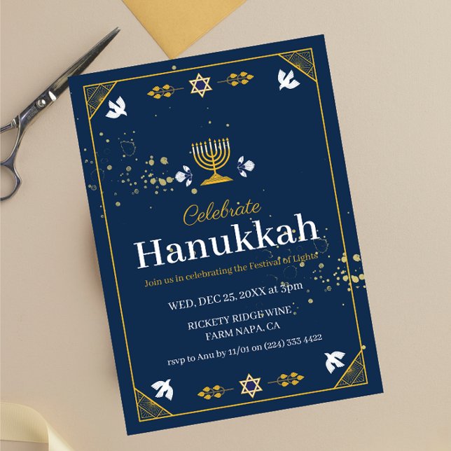  Joyous Hanukkah Celebration!" Invitation (Creator Uploaded)