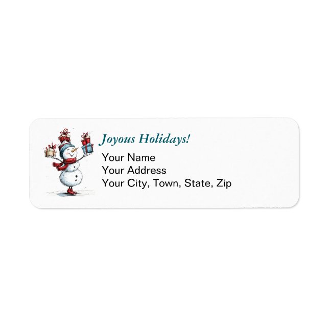 Joyous Holiday! Personalised Return Address Labels (Front)