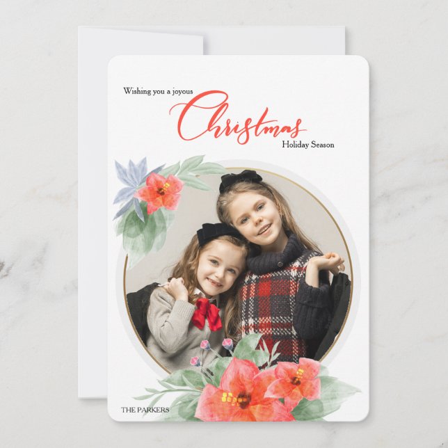 Joyous Holiday Photo Card (Front)