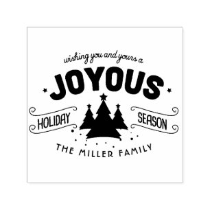 Joyous Holiday Season Fir Trees ID580 Self-inking Stamp